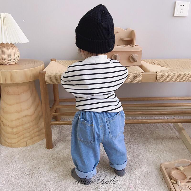 Quần jean lưng cao mềm mại cho bé