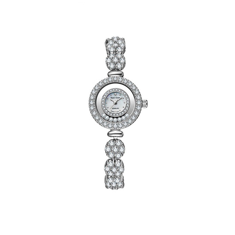 [ROYAL CROWN CHÍNH HÃNG] Đồng hồ nữ Chính Hãng Royal Crown 5308 Jewerry (vỏ trắng)