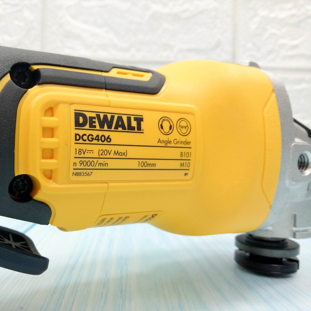 Thân máy mài dùng pin 18V DeWALT DCG406, dewalt 406 công tắc bóp an toàn