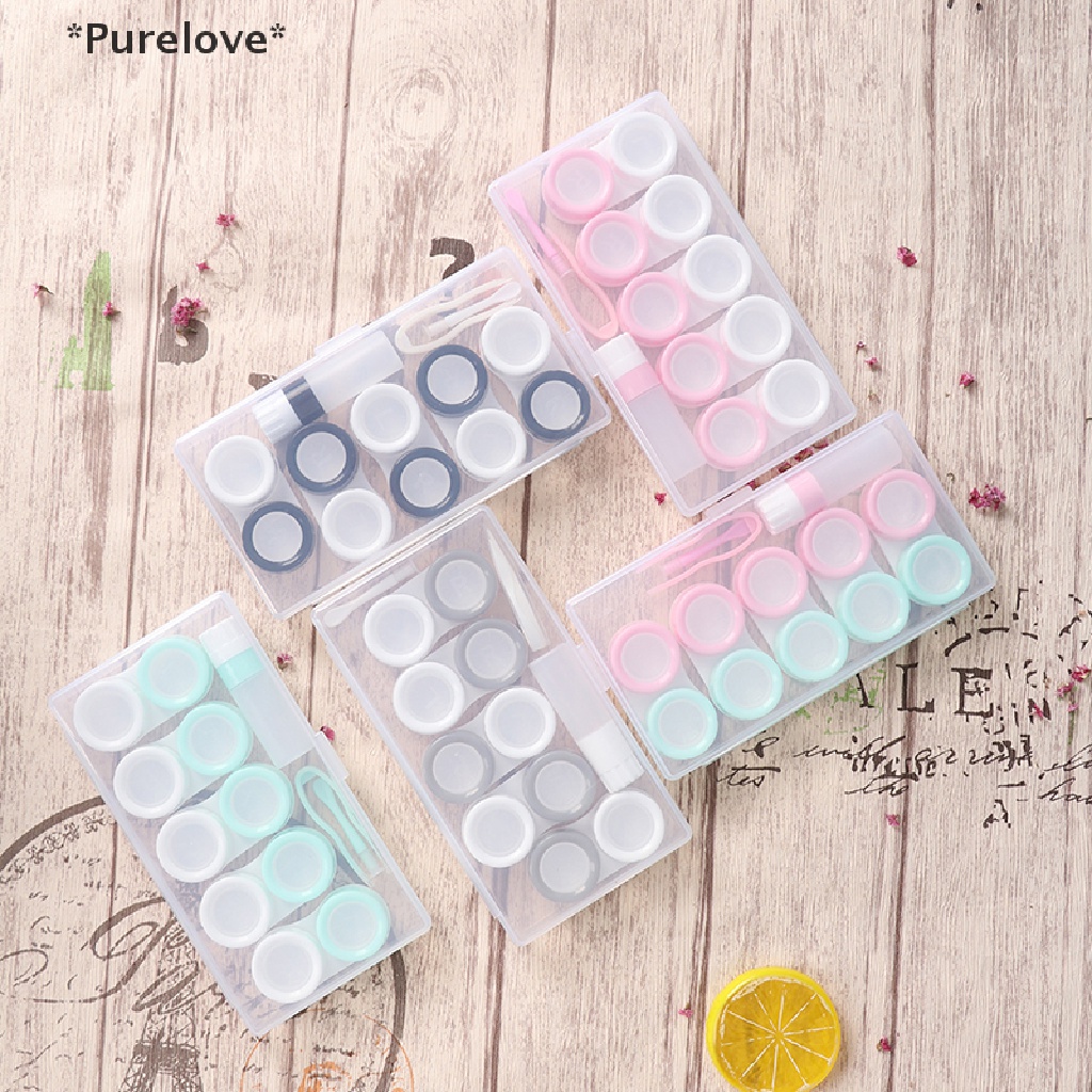 Set 5 Cặp Vỏ Bảo Vệ Kính Áp Tròng Kèm Hộp Đựng Và Nhíp Chuyên Dụng