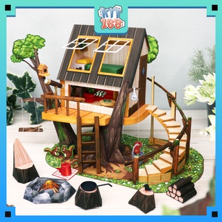 Mô hình giấy kiến trúc Nhà Gỗ trên cây