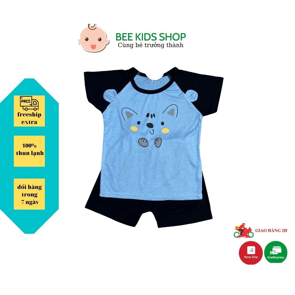 Bộ Cộc Tay Cho Bé 💖FREE SHIP💖 Bộ Minky Mom Cộc Tay Hình Cún Cho bé trai bé gái