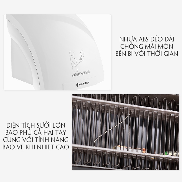 Máy sấy tay tự động cảm biến nhiệt hồng ngoại dùng cho gia đình khách sạn, Máy sưởi khô tay cho nhà tắm vệ sinh an toàn