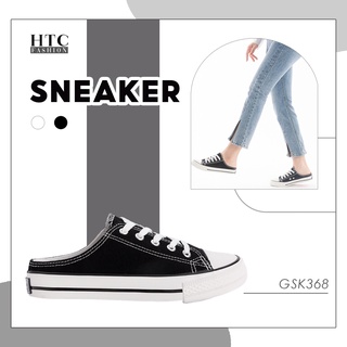 Giày Sục Nữ Vải Đạp Gót Mules Hở Gót Sneaker Đế 3cm Thể Thao- GSK368