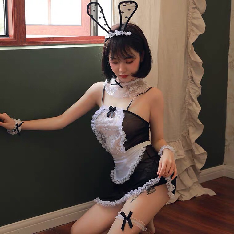 [HÀNG LOẠI 1] Set đồ nàng hầu gái thơ ngây quyến rũ - Tặng kèm quần chip ren lọt khe nóng bỏng | BigBuy360 - bigbuy360.vn