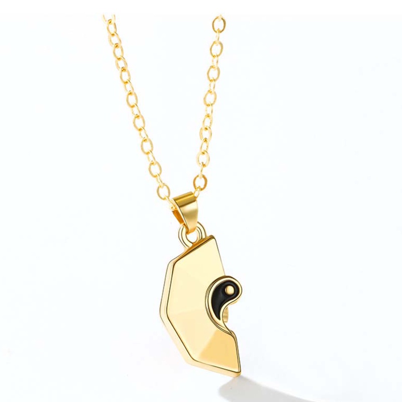 Youyo Set 2 Vòng cổ Âm Dương Dài Có Nam Châm Mặt Hình Thái Cực Quyền Thời Trang Cho Cặp Đôi Bạn Thân