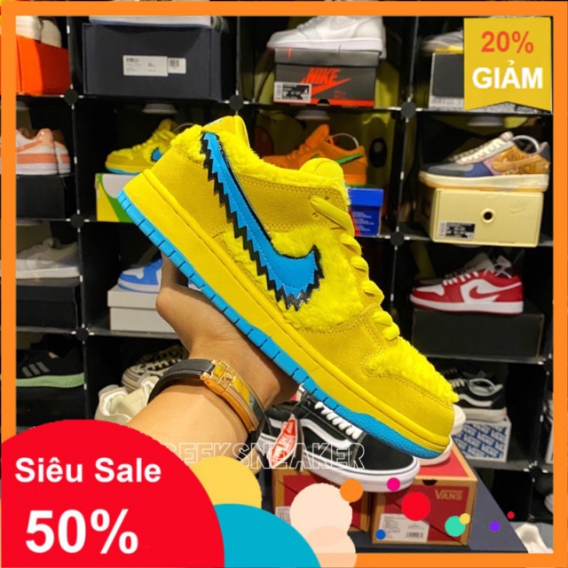 Giày SB Dunk Low Grateful Dead Bears Opti Yellow [ĐEP CHUẨN ] 🔥 ✔️ : ｡ )