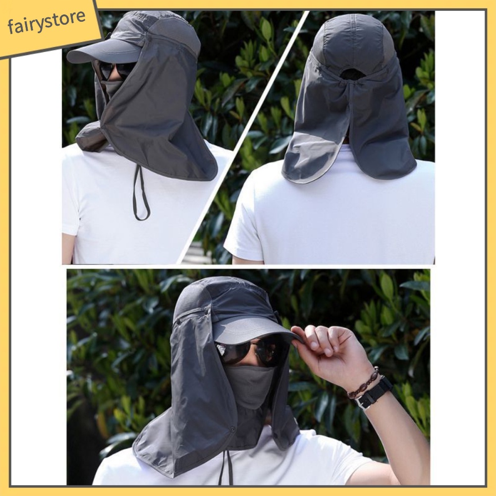 Mũ Vành Rộng Thiết Kế Có Khẩu Trang Che Mặt Và Cổ Chống Nắng Hiệu Quả