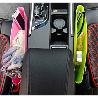 Túi khay NHỰA để đồ kẹp khe ghế xe hơi ô tô 4 màu thời trang
