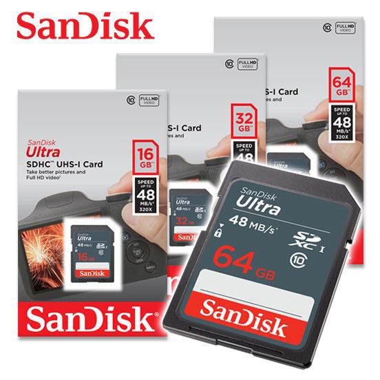 Thẻ nhớ SDHC SanDisk Ultra 320x 16GB Class 10 UHS-I 48MB/s (Xám) | BigBuy360 - bigbuy360.vn