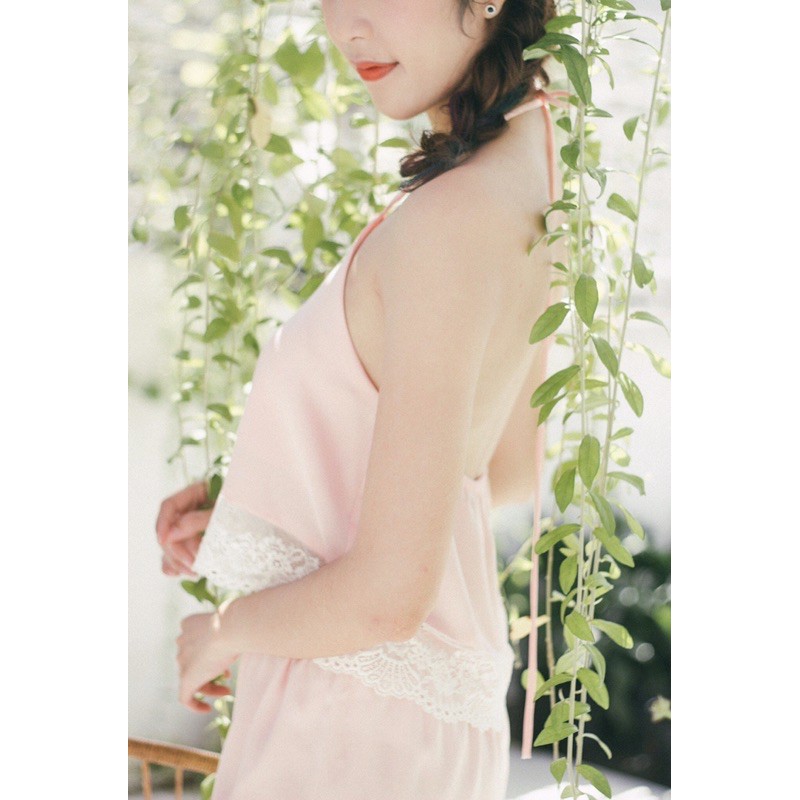 Set đồ ngủ Midnight Sleepwear “áo yếm - quần ngắn ren”