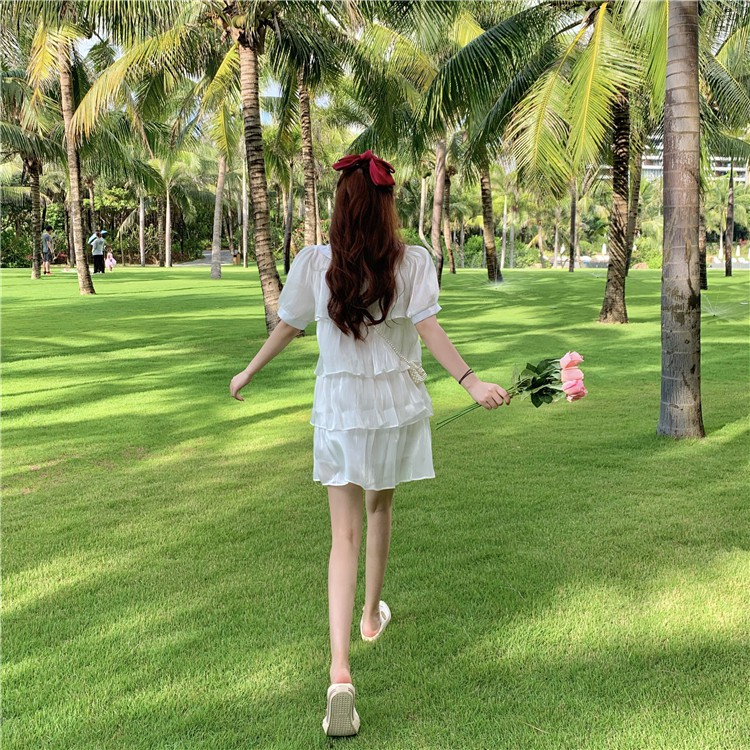 JANE'S sẵn Đầm sơ mi tầng  tiểu thư Voan lụa sương óng ánh chất đẹp xinh xắn HÀNG QUẢNG CHÂU J0288