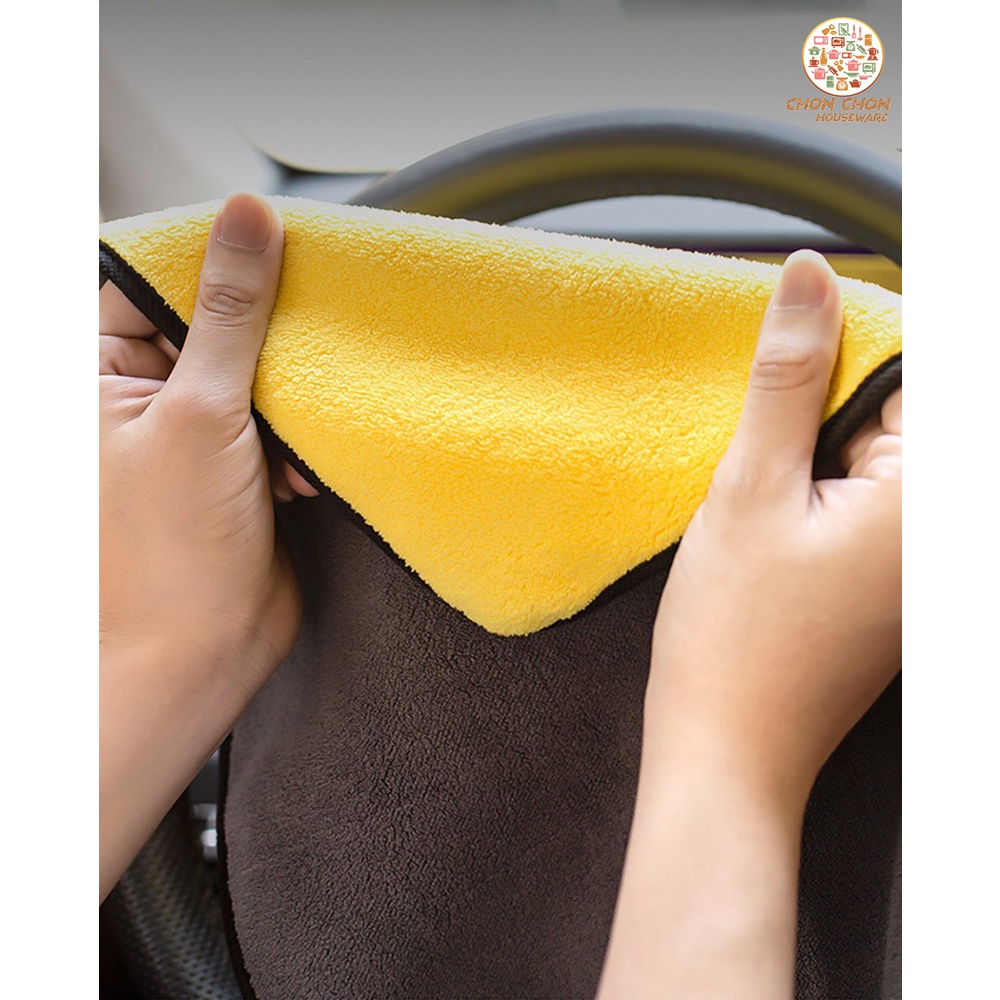 Khăn lau ô tô xe hơi lau bếp lau kính lau tay màu vàng hàng cao cấp