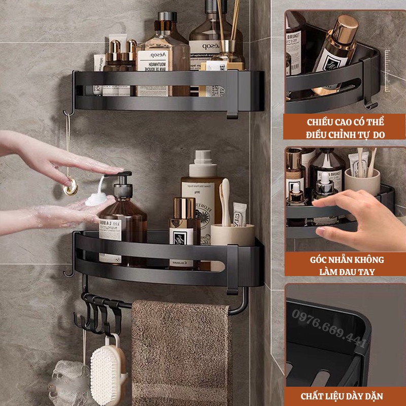 Kệ Để Đồ Nhà Tắm Kệ Góc Nhà Tắm Inox Dán Tường Siêu Dính Chống Gỉ Chịu Trọng Tải Lớn Gia Dụng Thông Minh ASAKI