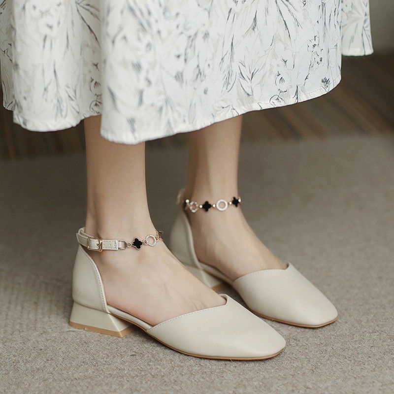 Xăng đan Gót Thấp Hở Ngón Phong Cách Hàn Quốc Thời Trang Mùa Hè Hàng Mới Dành Cho Nữ 2022