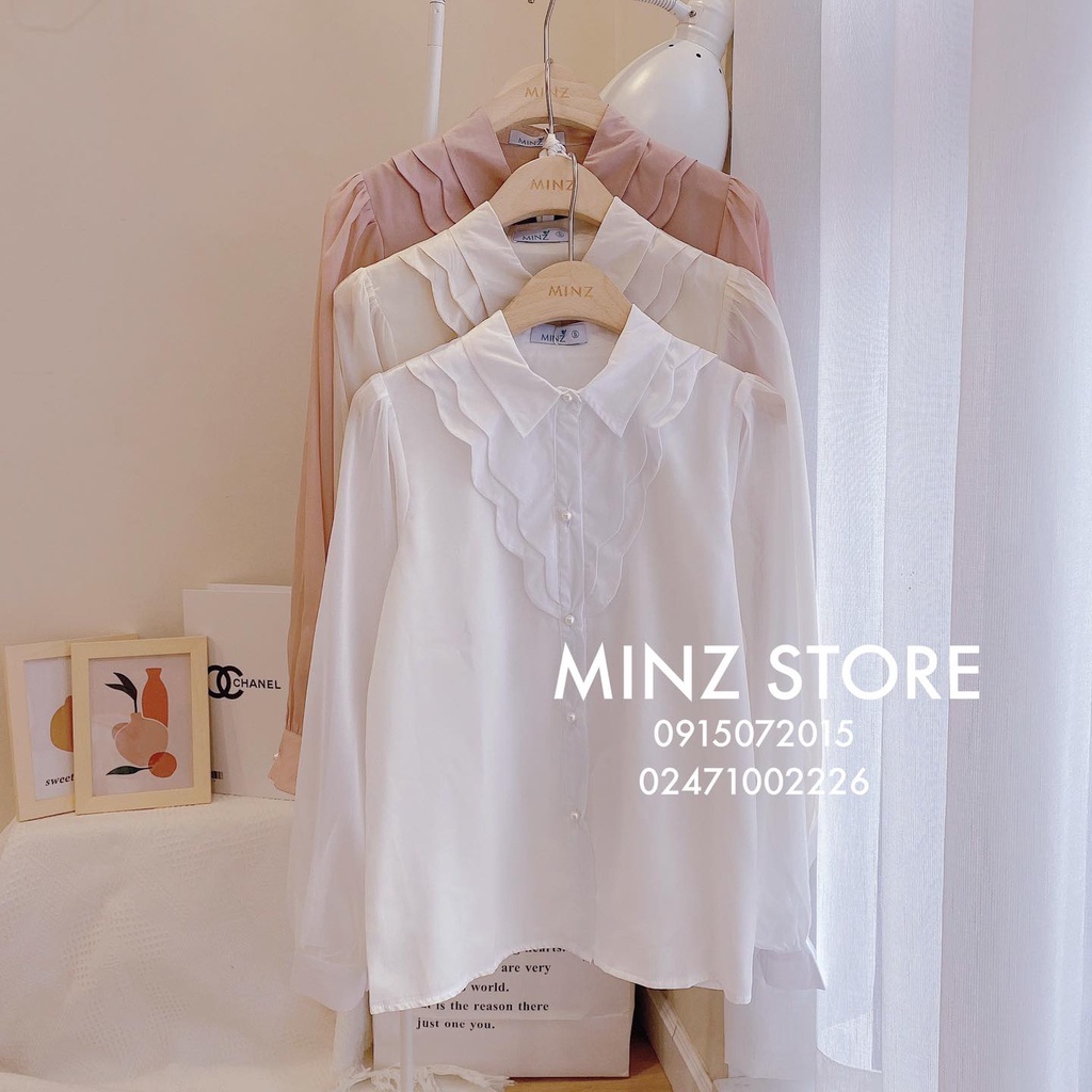Sơ mi tơ cổ đức vạt lượn sóng