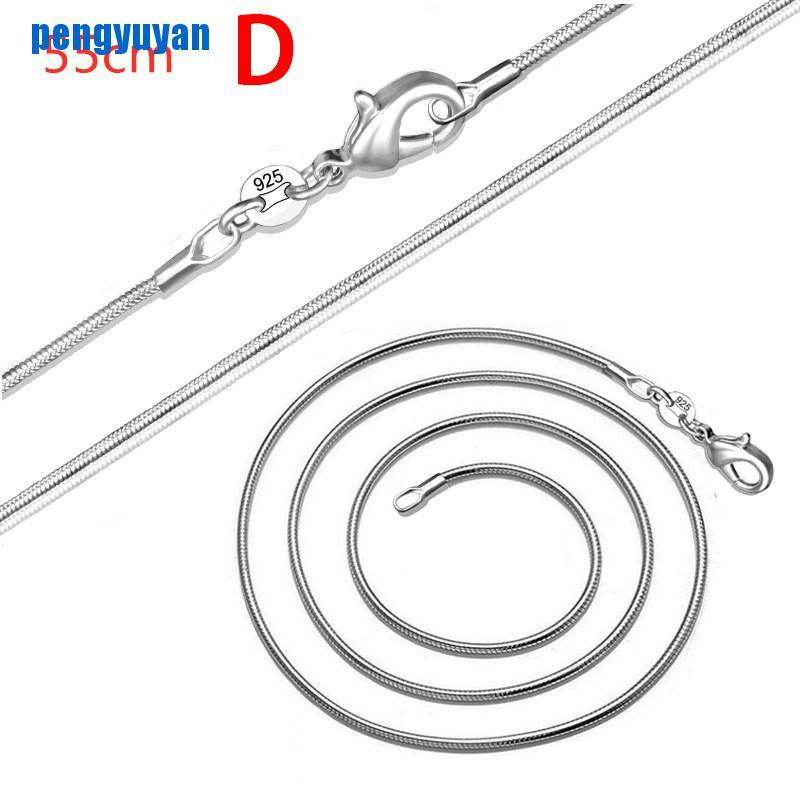 Vòng cổ chuỗi rắn 1mm dài 16-28inch màu bạc