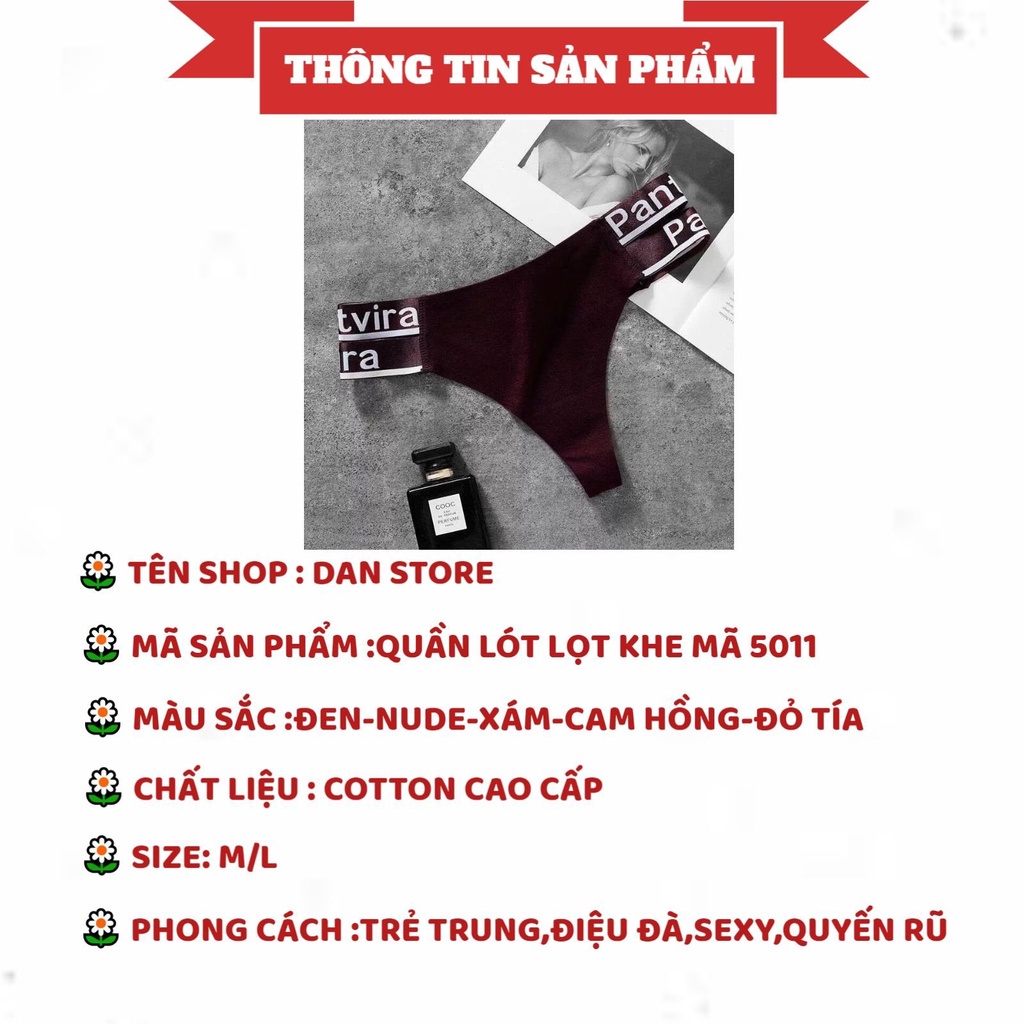 Quần Lót Nữ - Quần Lót Nữ Lọt khe cotton cao cấp hai dây viền chữ cá tính quyến rũ DAN STORE MÃ 5011