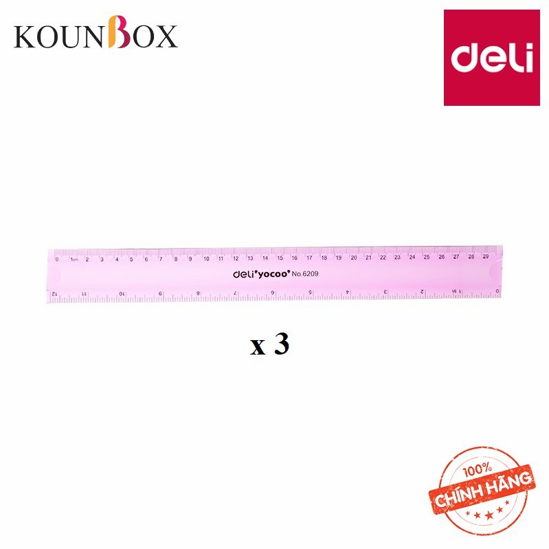 Bộ 24 Thước kẻ nhựa dẻo Ecopvc Flexible Ruler Deli 20cm 6208 – 30 cm 6209