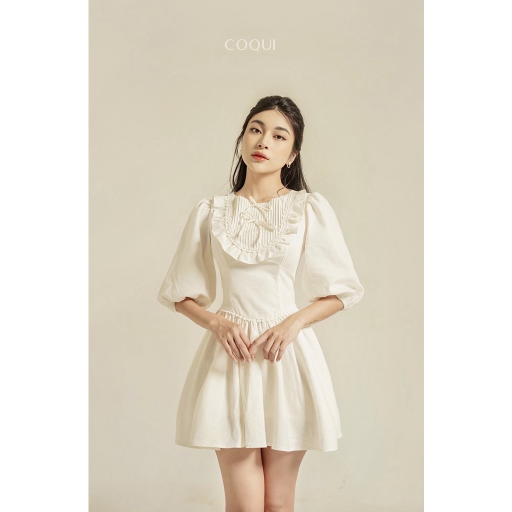 Váy trắng Dara Dress dự tiệc tay phồng - COQUI