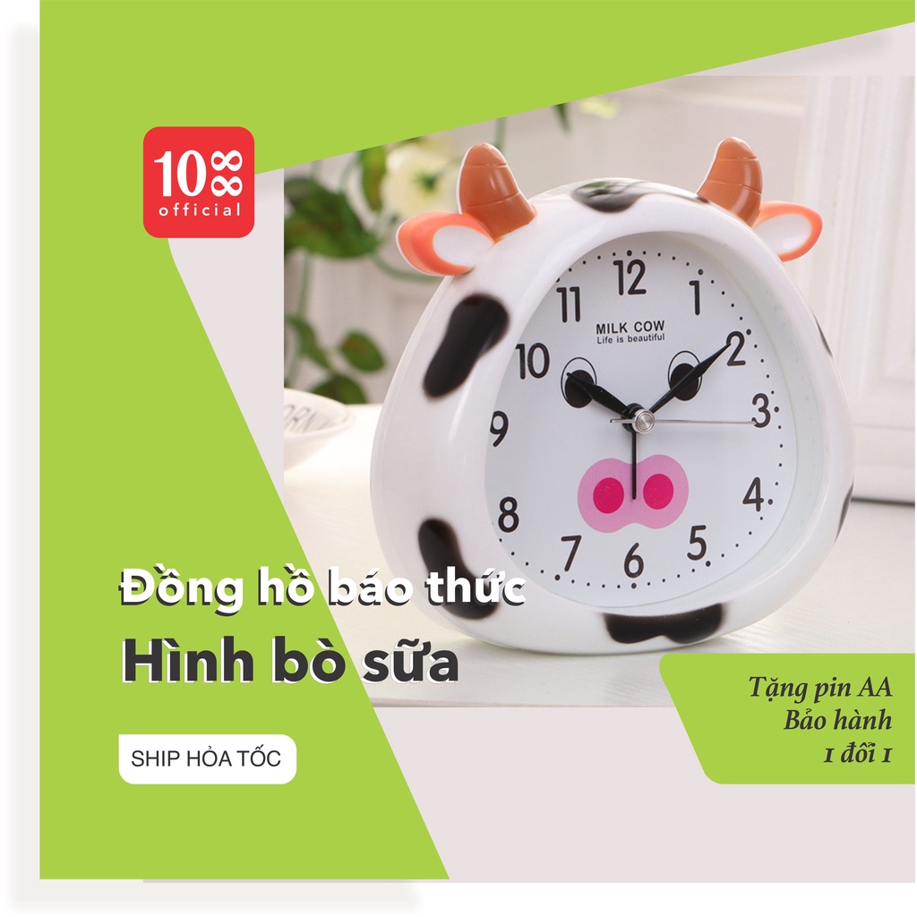 ĐỒNG HỒ ĐỂ BÀN - MẪU có báo thức, hình chú bò ngộ nghĩnh