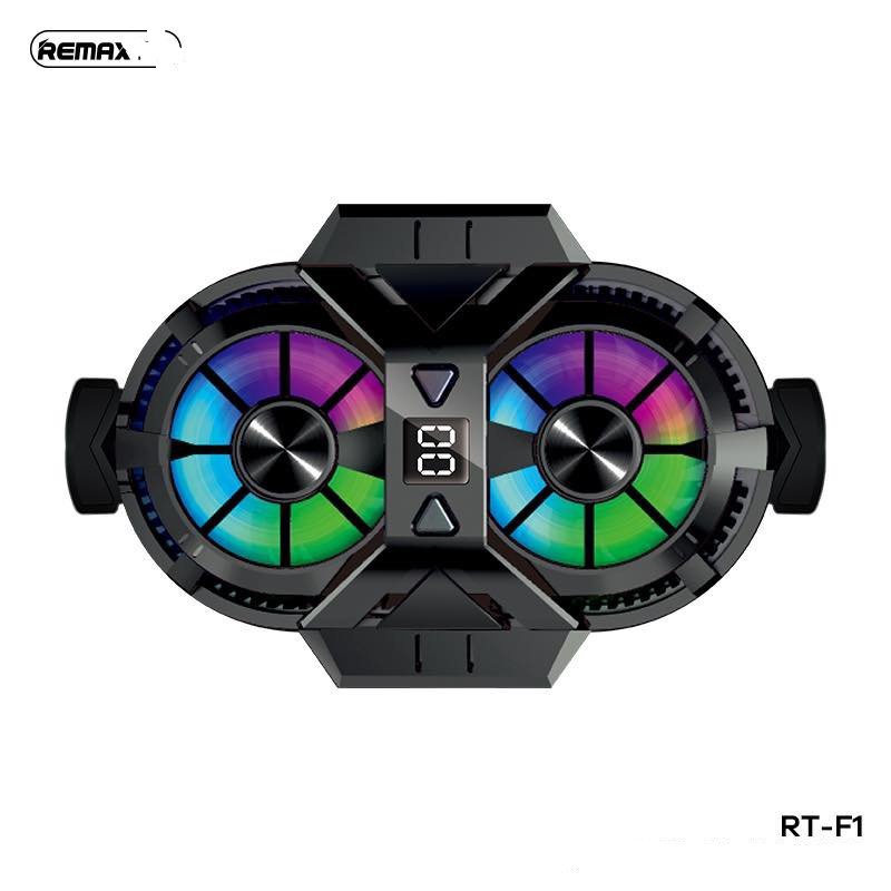 🌟CHÍNH HÃNG 🌟Quạt tản nhiệt Máy làm mát điện thoại thông minh 2 quạt sò lạnh remax RT F1 FAST COOLING dành cho game thủ