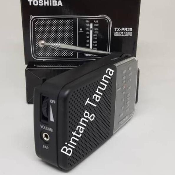 ̄➵ Radio 2 băng tần Toshiba TX-PR20 bỏ túi màu đen