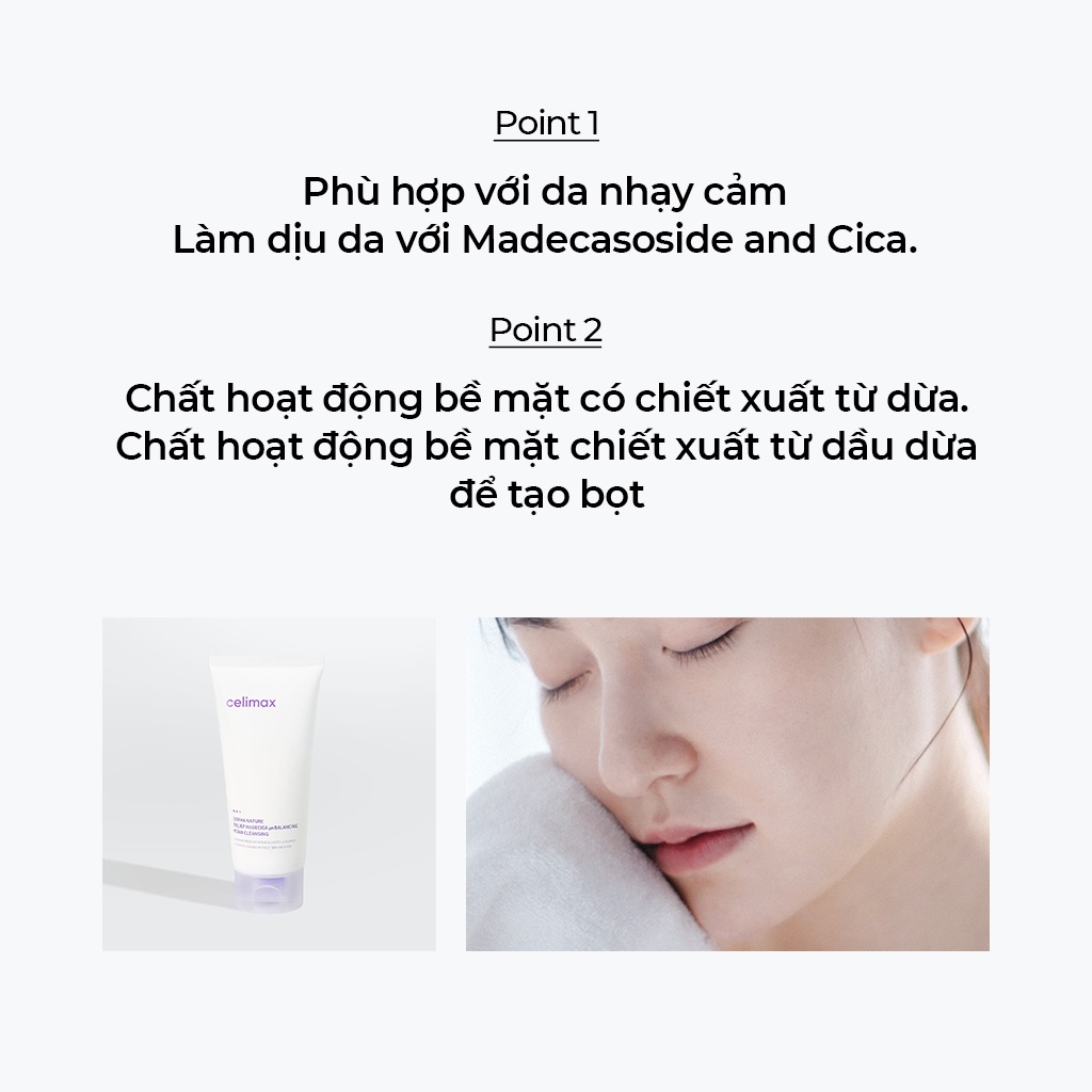 Sữa rửa mặt CELIMAX cân bằng độ pH Relief Madecica 150ml