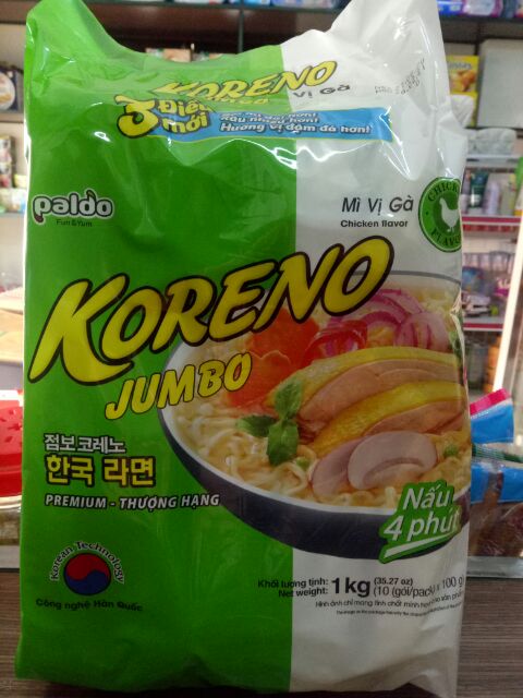 Mì cân Koreno Jumbo Hàn Quốc 1kg vị gà