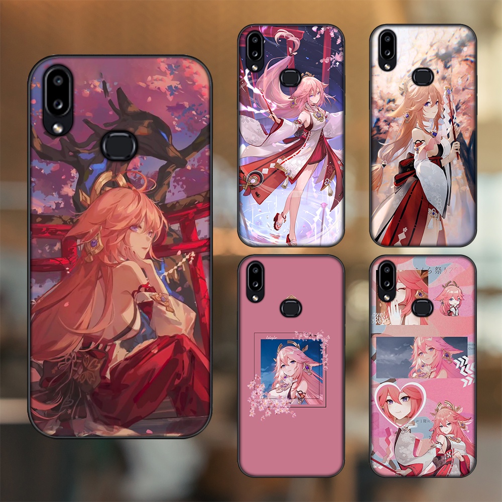 Ốp lưng Samsung A10S viền đen in hình Yae Miko Genshin Impact