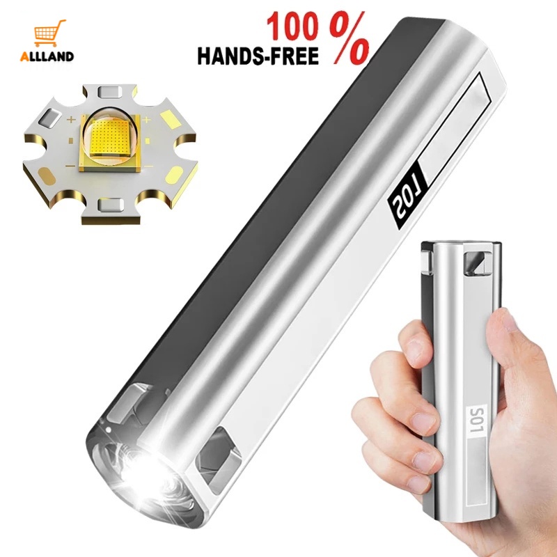 1 Đèn Pin Hình Vuông Siêu Sáng Sạc USB Đa Năng Dễ Mang Theo