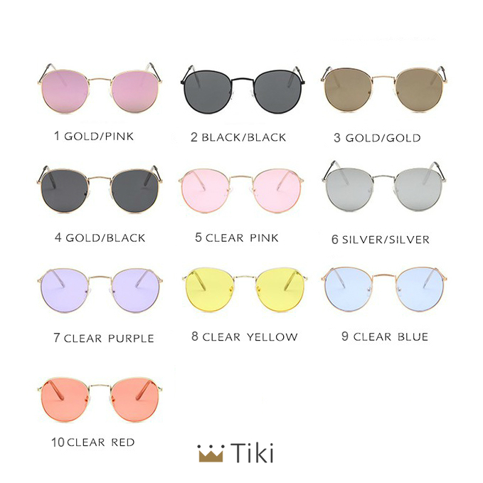 【kifli】Kính mát gọng tròn kim loại chống tia uv thời trang hàn quốc cổ điển dành cho nam và nữ