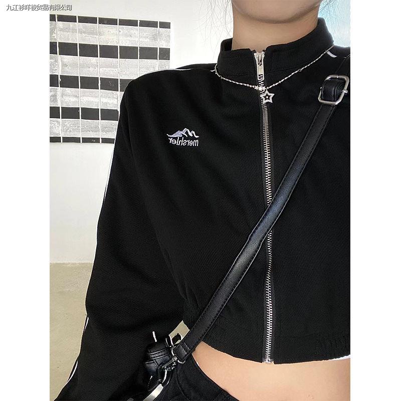 Áo Khoác Cardigan Ngắn Cổ Đứng Tay Dài Có Khóa Kéo Phong Cách Thời Trang Mùa Thu 2022