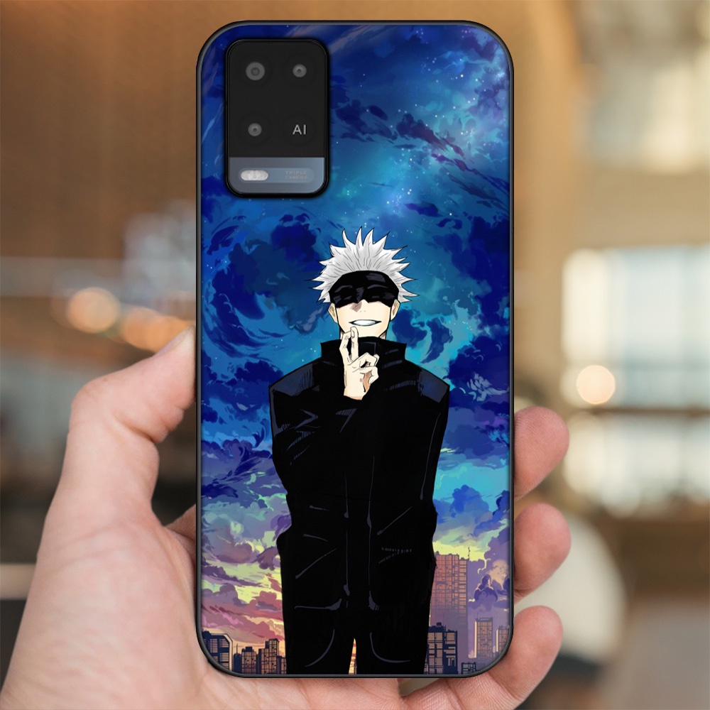 Ốp lưng Oppo A54 4G, A54 5G viền đen in hình Satoru Jujutsu Kaisen