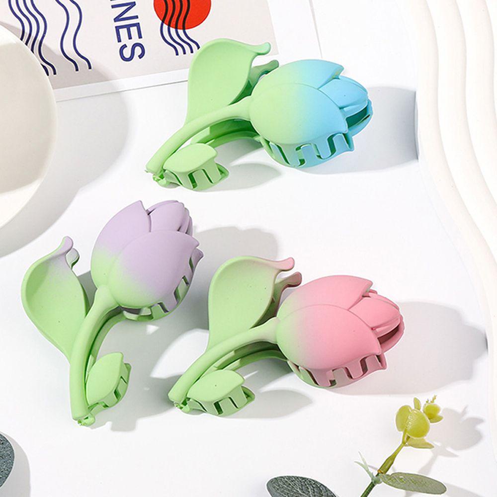 Kẹp Tóc Móng Vuốt Hình Hoa Tulip Kiểu Pháp Ngọt Ngào Dễ Thương Cho Bạn Gái