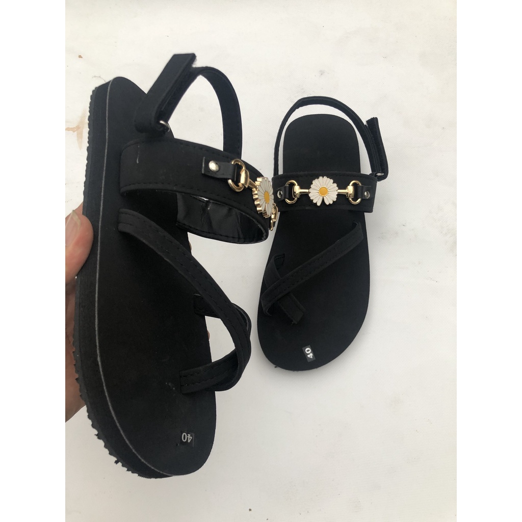 sandal đồng nai dép xăng đan nữ ( đế đen quai đen ) size từ 34 đến 42