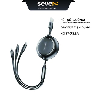 Cáp sạc dây rút 3 đầu Baseus Golden Loop 3 in 1 Elastic