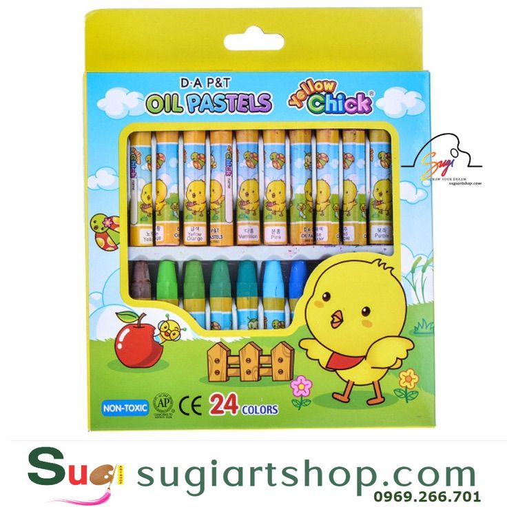 Bút sáp dầu Dooly Hộp giấy,Sáp Con gà, Dooly Oil Pastel- [ Sugi Art Shop ]