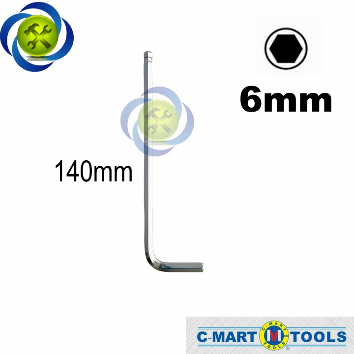 Lục giác đầu bi 6mm C-Mart F0171-6 kiểu chữ L