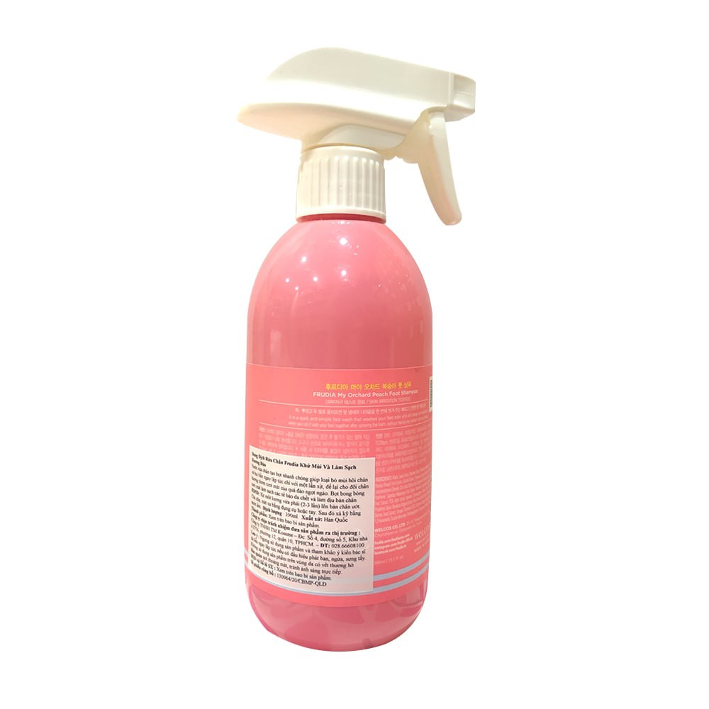 Dung Dịch Rửa Chân Frudia My Orchard Peach Foot Shampoo Khử Mùi Và Làm Sạch Chân Hương Đào 390ml