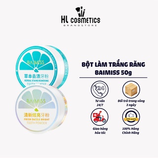 Bột Làm Trắng Răng BAIMISS, Chăm Sóc Răng Miệng & Làm Hơi Thở Thơm Mát 50g