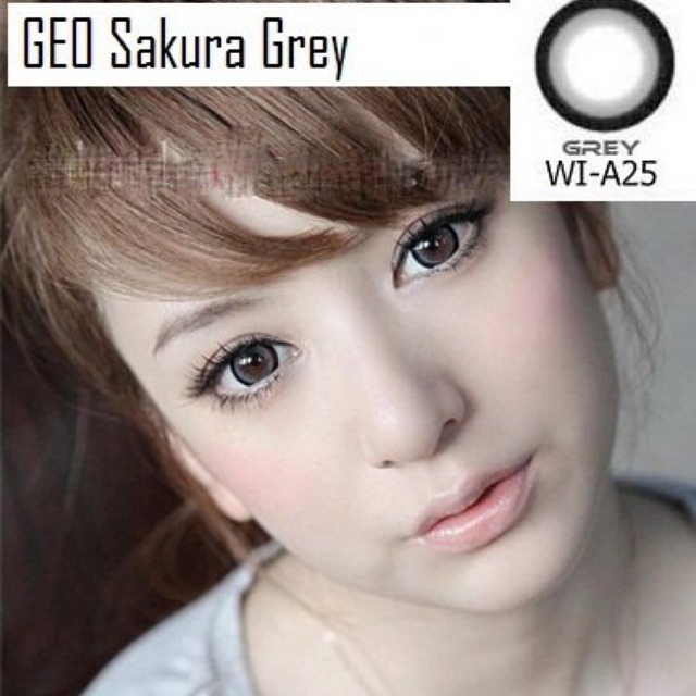 Sỉ HCM có sẵn kính áp tròng màu 1 cặp lens sakura xám