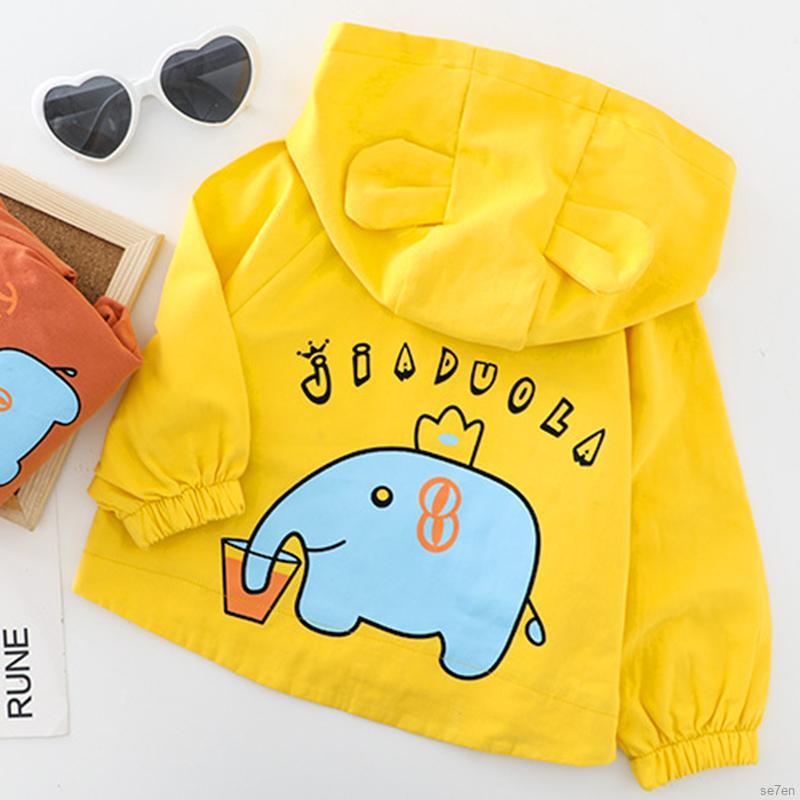 Áo Khoác Hoodie Tay Dài Màu Trơn Se7En Cho Bé 3-60 Tháng