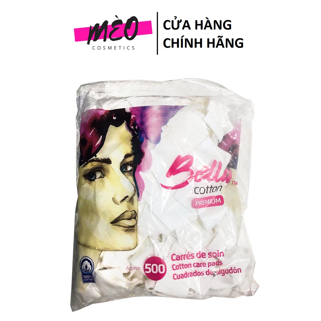 Bông Cotton Tẩy Trang Bella Cotton Premium (500 miếng)