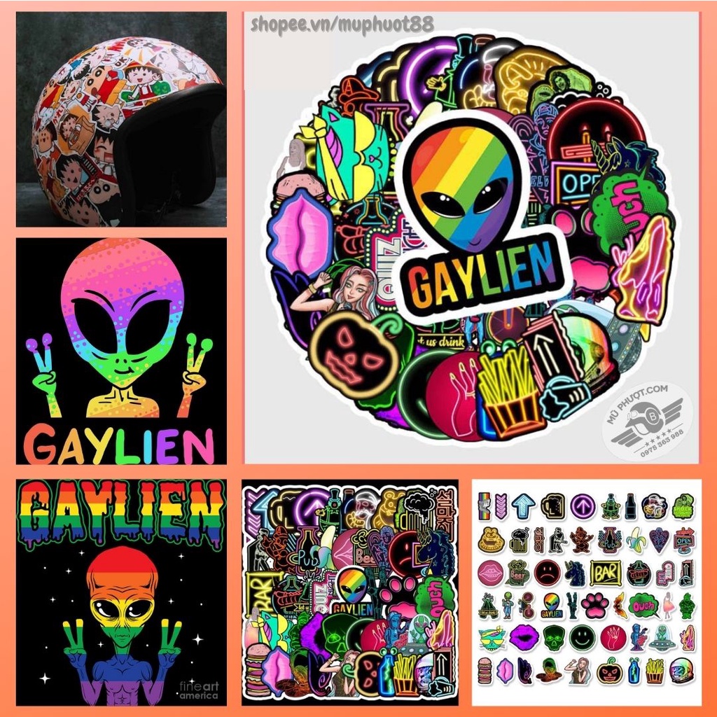 [Set 53 Cái] Sticker cute dán trang trí laptop, mũ bảo hiểm phong cách đường phố - MP.002