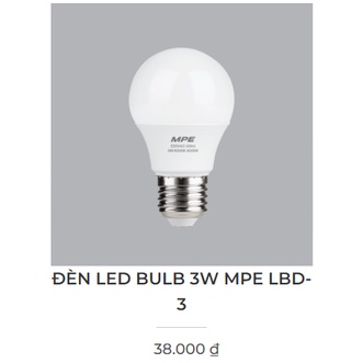 ĐÈN LED MPE  3w 5w 7w 9w 12w 15w