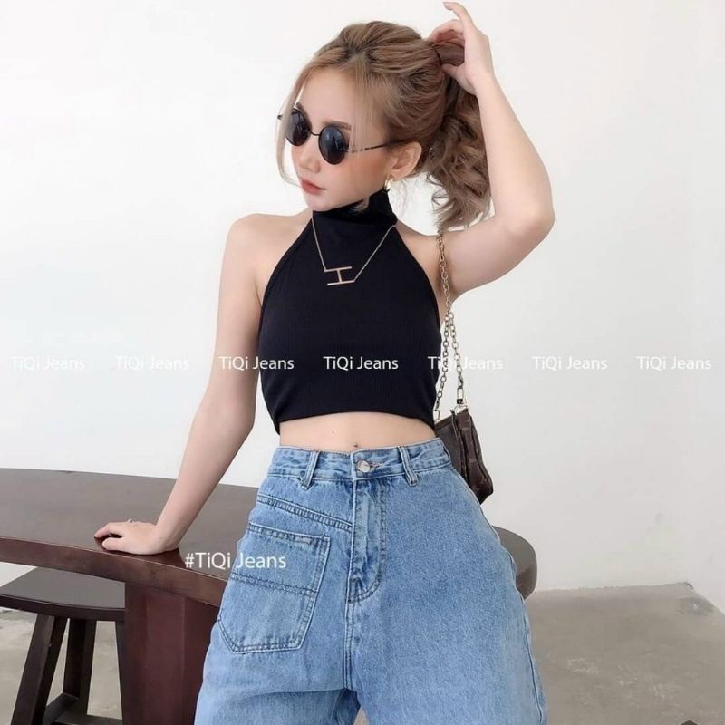 Áo yếm cổ lọ phôm croptop hở lưng SEXY