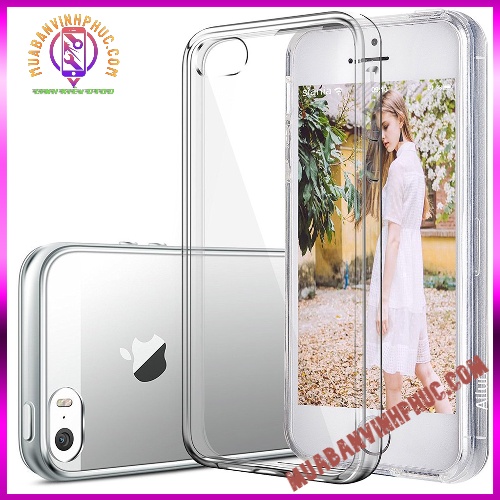 ỐP LƯNG SILICON ĐIỆN THOẠI IPHONE 5 / IPHONE 5S / IPHONE 5SE (MÀU TRONG SUỐT-ĐEN) - MBVP.COM
