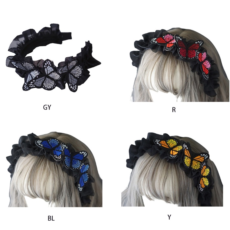 Băng Đô Thêu Hình Bướm Thời Trang Dành Cho Nữ