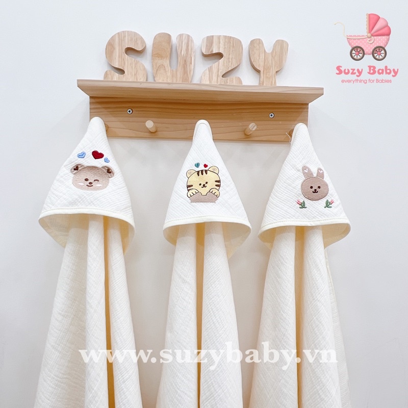 Ủ CHOÀNG XÔ ORGANIC XUẤT HÀN THÊU HOẠ TIẾT XINH XỈU, Suzy baby